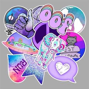 img 2 attached to 🌸 Jasion 50-Pcs Vinyl Purple Stickers Set: Waterproof Cute & Lovely Girls Teens Aesthetic Trendy Summer Graffiti Decals for Water Bottles, Cars, Motorcycle, Skateboard, Luggage, iPad, Laptops