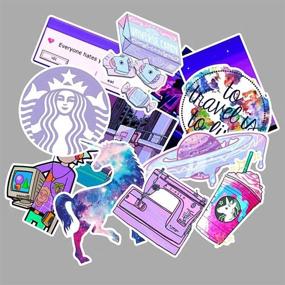 img 3 attached to 🌸 Jasion 50-Pcs Vinyl Purple Stickers Set: Waterproof Cute & Lovely Girls Teens Aesthetic Trendy Summer Graffiti Decals for Water Bottles, Cars, Motorcycle, Skateboard, Luggage, iPad, Laptops