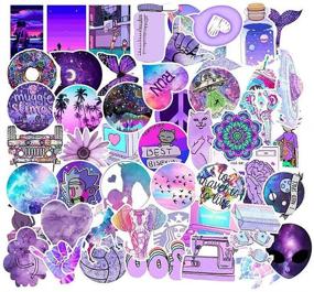 img 4 attached to 🌸 Jasion 50-Pcs Vinyl Purple Stickers Set: Waterproof Cute & Lovely Girls Teens Aesthetic Trendy Summer Graffiti Decals for Water Bottles, Cars, Motorcycle, Skateboard, Luggage, iPad, Laptops