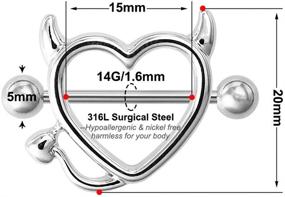 img 1 attached to WASOLIE 7Pairs Stainless Barbell Piercing