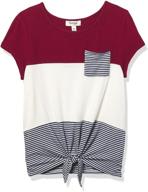 speechless sleeve colorblock t shirt burgundy logo