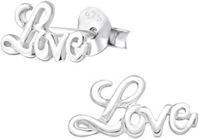 img 3 attached to 💕 Sterling Silver 925 Love Word Studs Earrings (Model E17410): Chic and Elegant!