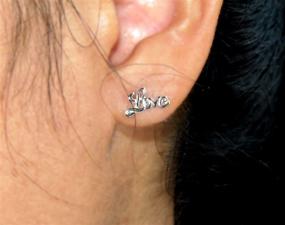 img 2 attached to 💕 Sterling Silver 925 Love Word Studs Earrings (Model E17410): Chic and Elegant!