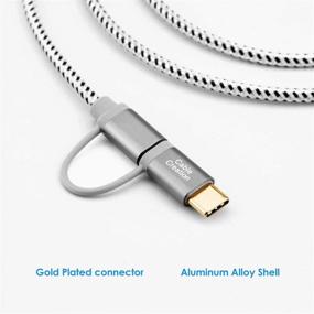 img 1 attached to 🔌 Кабель CableCreation 2 в 1 USB C, 1,2м Micro USB + USB C to USB A Быстрая зарядка, косая проволока, Совместим с Samsung Galaxy S20/S10/S9, Note 10/9/8, Google Pixel 4XL, Space Gray Aluminum.