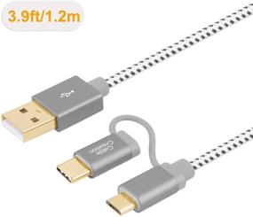 img 3 attached to 🔌 Кабель CableCreation 2 в 1 USB C, 1,2м Micro USB + USB C to USB A Быстрая зарядка, косая проволока, Совместим с Samsung Galaxy S20/S10/S9, Note 10/9/8, Google Pixel 4XL, Space Gray Aluminum.