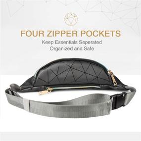 img 3 attached to 👜 Fashionable Fanny Packs for Women, Men, Kids, and Teens – Waterproof Waist Pack with Multiple Pockets, Adjustable Belt – Stylish Bag, Bum Bag, and Hip Pouch for Travel, Hiking, Concerts, and Festivals