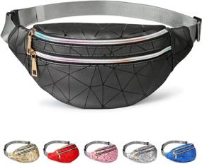 img 4 attached to 👜 Fashionable Fanny Packs for Women, Men, Kids, and Teens – Waterproof Waist Pack with Multiple Pockets, Adjustable Belt – Stylish Bag, Bum Bag, and Hip Pouch for Travel, Hiking, Concerts, and Festivals