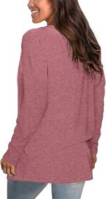 img 1 attached to 👚 Stylish CALOER Women's V-Neck Sweatshirts: Long Sleeve, Oversized & Pocketed Tunic Tops