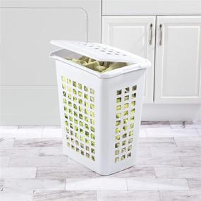 img 4 attached to 🧺 Sterilite 12238004 Rectangular LiftTop Laundry Hamper, White, 4-Pack: Efficient Organization for Laundry Management