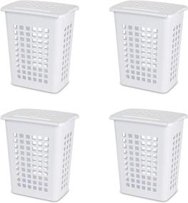 img 3 attached to 🧺 Sterilite 12238004 Rectangular LiftTop Laundry Hamper, White, 4-Pack: Efficient Organization for Laundry Management