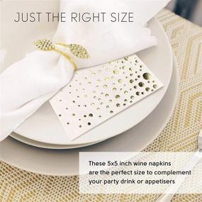 img 3 attached to 🎉 Enhance Your Event with Stylish Gold Napkins - 100-Pack of 3-Ply White and Gold Cocktail Napkins - Sparkle Up Your Party with 5x5 Inch Party Napkins - Exquisite Luxury Paper Holiday Napkins - Disposable Beverage Wedding Napkins