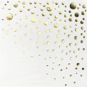 img 4 attached to 🎉 Enhance Your Event with Stylish Gold Napkins - 100-Pack of 3-Ply White and Gold Cocktail Napkins - Sparkle Up Your Party with 5x5 Inch Party Napkins - Exquisite Luxury Paper Holiday Napkins - Disposable Beverage Wedding Napkins