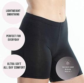 img 2 attached to 🩳 Emprella Slip Shorts: 3-Pack Black Bike Shorts for Yoga – Comfy Cotton Spandex Stretch Boyshorts