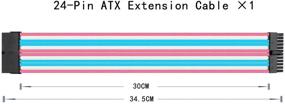 img 3 attached to 🔌 Sleeve Extension Power Supply Cable Kit: Upgrade your Power Supply with Extra-Sleeved Cables - Pink/White/Blue,SC306