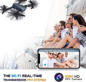 img 2 attached to 🚁 FCONEGY E58 Foldable RC Quadcopter Drone with 1080P HD Camera for Adults - WiFi FPV Live Video, Altitude Hold, Headless Mode, One Key Take Off/Landing