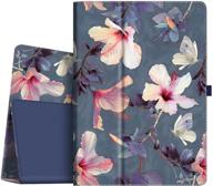 fintie folio case for ipad pro 12.9 - corner protection, premium pu leather, auto sleep/wake, blooming hibiscus design logo