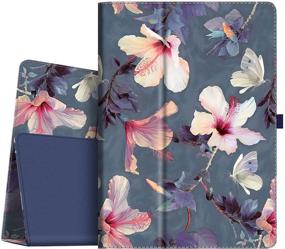 img 4 attached to Fintie Folio Case for iPad Pro 12.9 - Corner Protection, Premium PU Leather, Auto Sleep/Wake, Blooming Hibiscus Design