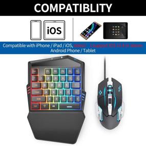 img 3 attached to 🎮 IFYOO Mobile Gaming Keyboard and Mouse Combo Set – Compatible with Android Phone/Tablet, Ideal for PUBG Mobile, Fortnite Mobile, Call of Duty Mobile