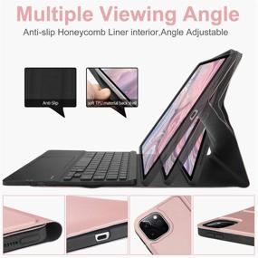 img 1 attached to 💻 New iPad Pro 11 Keyboard Case 2nd Generation 2020/1st Generation 2018 - Supports Pencil Charging, Detachable 7-Color Backlit Touchpad Keyboard, Slim Auto Wake/Sleep Smart Cover - iPad Pro 11 Case with Keyboard in Rose Gold - Tablet Accessories