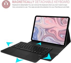 img 3 attached to 💻 New iPad Pro 11 Keyboard Case 2nd Generation 2020/1st Generation 2018 - Supports Pencil Charging, Detachable 7-Color Backlit Touchpad Keyboard, Slim Auto Wake/Sleep Smart Cover - iPad Pro 11 Case with Keyboard in Rose Gold - Tablet Accessories
