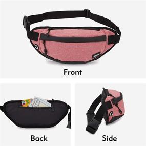 img 1 attached to Versatile SINNO Fanny Pack: Perfect Hands-Free Waist Pack for Hiking, Running, Traveling, and More! Stylish 3-Zipper Pockets for All Phone Sizes - Reddish