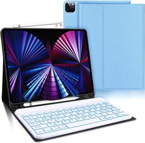 img 4 attached to 💙 iPad Air 4th Gen Keyboard Case - Detachable Wireless Keyboard - Compatible with iPad Pro 11 inch and iPad Air 4th Gen - Smart Case for iPad 10.9/11 inch, Blue