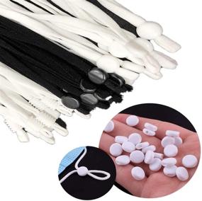 img 1 attached to LKGEGO Cord Locks - Flat Silicone Toggles for Drawstrings, Lanyard Barrel Connectors - Non Slip Stopper Buckle Cord Adjuster - 240 PCS (120 Black & 120 White)