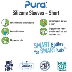 img 1 attached to Non-Toxic Pura Short Silicone Sleeve for Bottle, Aqua - Plastic-Free & BPA-Free