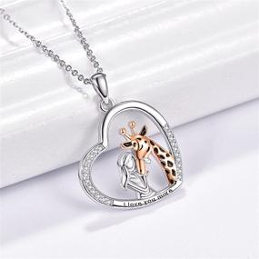 img 2 attached to 🦒 Cute Animal Necklace for Women - Sterling Silver Koala Giraffe Gift Necklace with Heart Pendant, Abalone Shell Jewelry - Perfect for Teens, Girls, Mom, and Daughter