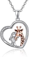 🦒 cute animal necklace for women - sterling silver koala giraffe gift necklace with heart pendant, abalone shell jewelry - perfect for teens, girls, mom, and daughter logo