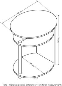 img 3 attached to 🏮 FURINNO Walnut Oval End Table - Stylish Design for Home Décor