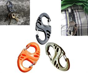 img 3 attached to 🔗 Yueton 18 Pcs 50mm Plastic Clip Snap Hook Keychain Set for Outdoor Activities: Hiking, Camping, Fishing, Backpacking Gear