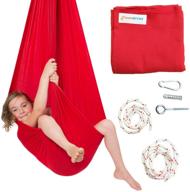 dreamgym sensory swing: x-large therapy swing for autism, spd, anxiety - red compression swing - 95% cotton - includes hardware логотип