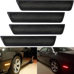 img 4 attached to 🔦 Enhanced Visibility Smoked Lens LED Side Marker Light Kits for Dodge Challenger 08-14 - Amber/Red LED Turn Signal, Replacement for OEM Driver and Passenger Sidemarker Lamps with 180-SMD LEDs