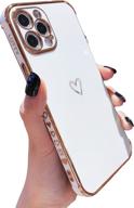 📱 lutty cute phone case for women, compatible with iphone 12 pro max, raised full camera protection, shockproof reinforced corners, soft tpu electroplate bumper case (6.7 inch), candy white logo