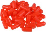 🔴 50pcs red vinyl round tube bolt cap cover screw thread protectors with 5mm id - uxcell logo