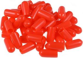 img 4 attached to 🔴 50pcs Red Vinyl Round Tube Bolt Cap Cover Screw Thread Protectors with 5mm ID - uxcell