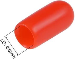 img 2 attached to 🔴 50pcs Red Vinyl Round Tube Bolt Cap Cover Screw Thread Protectors with 5mm ID - uxcell