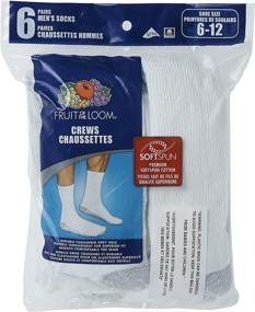 img 1 attached to 🧦 Fruit of the Loom Men's 6 Pack Cushioned Crew Socks: Ultimate Comfort for Daily Wear