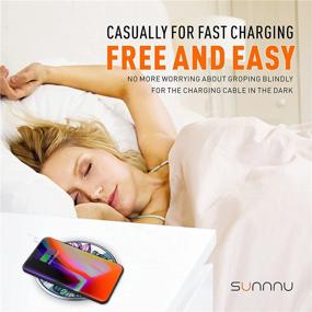 img 2 attached to 🌞 SUNNNU Qi-Certified 15W Max Fast Wireless Charging Pad for iPhone 12/12 Pro Max/12 Mini/SE 2020/11/11 Pro/X/XR, Android, Galaxy S21/S20/S10, Note 20/10/9, AirPods (Lotus)