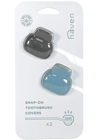 img 4 attached to 🦷 Haven Toothbrush Covers: Ultimate Protection for Electronic and Manual Toothbrushes – Travel-Ready Toothbrush Case Holders – Set of Two Brush Protectors (Blue and Charcoal Gray)