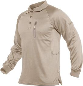 img 4 attached to Shirts Casual Fishing Sleeve Tactical Men's Clothing