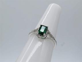 img 2 attached to Sterling Emerald Created Diamond Engagement