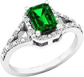 img 4 attached to Sterling Emerald Created Diamond Engagement