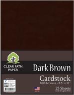 📄 8.5 x 11 inch dark brown cardstock - 100lb cover - pack of 25 sheets - clear path paper logo