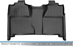 img 2 attached to 🚗 MAXLINER 2nd Row Floor Liner for Silverado/Sierra 1500/2500/3500 Crew Cab (2007-2014) - Black