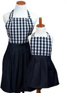 👩 набор фартука для хозяйки и кухонной салфетки в клетку "gingham" для мамы и дочери в морском стиле - для женщин и девочек дошкольного возраста логотип