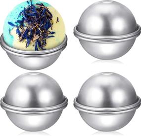 img 4 attached to Premium 8-Piece Metal Bath Bomb Molds Set - DIY Crafting Supplies 🛁 for Bath Bomb Making - 4 Sets (2.36 Inch / 6 cm Diameter)