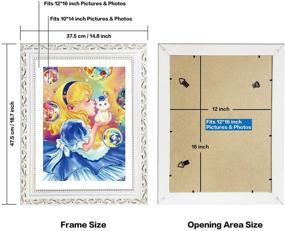 img 1 attached to 🖼️ Premium Betionol Diamond Painting Frames: Classic White Natural Wood Frame for 12x16 inch/30x40cm Photos or Prints, with Plaster Covering and Organic Acrylic Glass. Complete with Back Mat, Hanging Kits for Optimal Display.