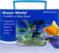 🐠 enhance your goldfish or betta fish's home with penn plax (nwk25) fish bowl - 1.25 gallon plastic bowl with decorations and lid logo